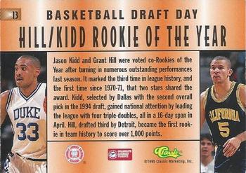 1995 Classic Rookies - Draft Day #13 Jason Kidd / Grant Hill Back