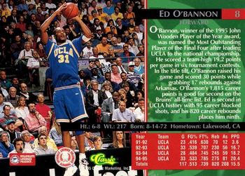 1995 Classic Rookies - Silver Foil #8 Ed O'Bannon Back