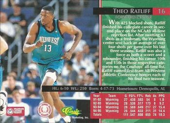 1995 Classic Rookies - Silver Foil #16 Theo Ratliff Back