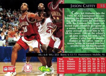 1995 Classic Rookies - Silver Foil #18 Jason Caffey Back