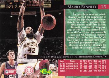 1995 Classic Rookies - Silver Foil #25 Mario Bennett Back