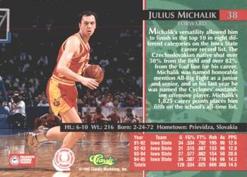 1995 Classic Rookies - Silver Foil #38 Julius Michalik Back