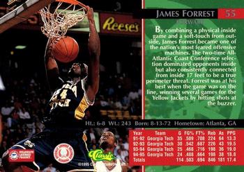 1995 Classic Rookies - Silver Foil #55 James Forrest Back
