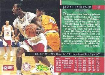 1995 Classic Rookies - Silver Foil #58 Jamal Faulkner Back
