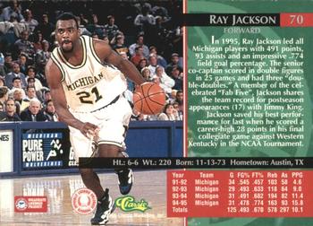 1995 Classic Rookies - Silver Foil #70 Ray Jackson Back