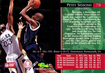 1995 Classic Rookies - Silver Foil #78 Petey Sessoms Back