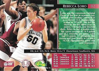 1995 Classic Rookies - Silver Foil #82 Rebecca Lobo Back