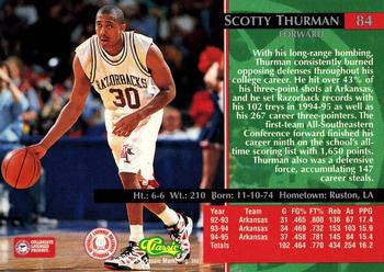 1995 Classic Rookies - Silver Foil #84 Scotty Thurman Back