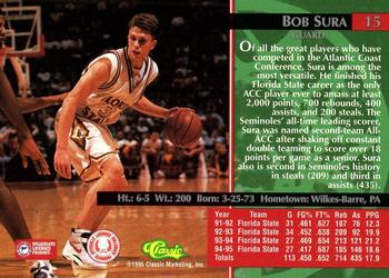 1995 Classic Rookies - Autograph Edition #15 Bob Sura Back