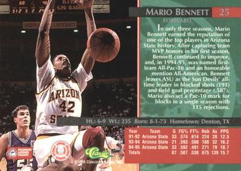 1995 Classic Rookies - Autograph Edition #25 Mario Bennett Back