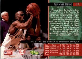 1995 Classic Rookies - Autograph Edition #35 Frankie King Back