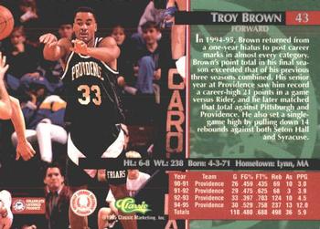 1995 Classic Rookies - Autograph Edition #43 Troy Brown Back