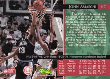 1995 Classic Rookies - Autograph Edition #67 John Amaechi Back