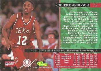1995 Classic Rookies - Autograph Edition #75 Roderick Anderson Back