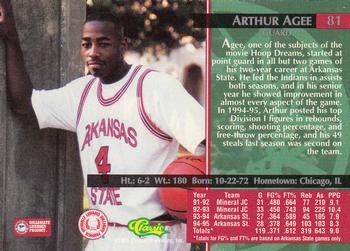 1995 Classic Rookies - Autograph Edition #81 Arthur Agee Back