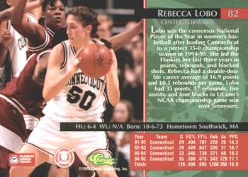 1995 Classic Rookies - Autograph Edition #82 Rebecca Lobo Back