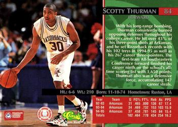 1995 Classic Rookies - Autograph Edition #84 Scotty Thurman Back