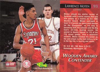 1995 Classic Rookies - Autograph Edition #93 Lawrence Moten Back