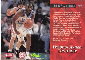 1995 Classic Rookies - Autograph Edition #99 Jerry Stackhouse Back