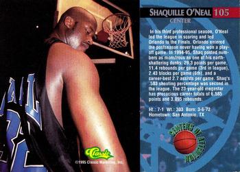 1995 Classic Rookies - Autograph Edition #105 Shaquille O'Neal Back