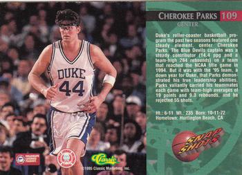 1995 Classic Rookies - Autograph Edition #109 Cherokee Parks Back