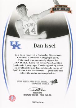 2007-08 Press Pass Legends - Saturday Signatures #NNO Dan Issel Back
