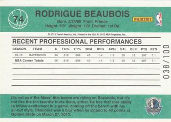 2010-11 Donruss - Press Proof #74 Rodrigue Beaubois Back