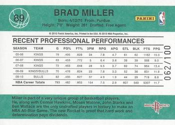 2010-11 Donruss - Press Proof #89 Brad Miller Back