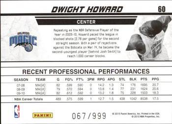 2010-11 Donruss - Production Line #60 Dwight Howard Back