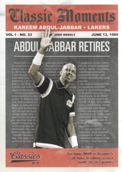 2010-11 Panini Classics - Classic Moments Silver #7 Kareem Abdul-Jabbar Front