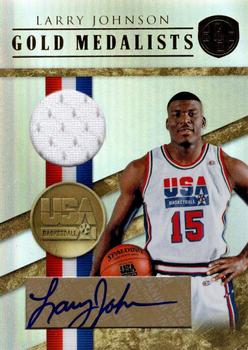 2010-11 Panini Gold Standard - Gold Medalists Materials Signatures #11 Larry Johnson Front