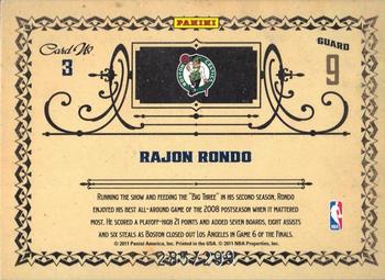 2010-11 Panini Gold Standard - Gold Rings #3 Rajon Rondo Back