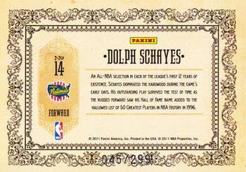 2010-11 Panini Gold Standard - Golden Anniversary #14 Dolph Schayes Back