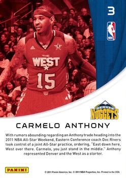 2010-11 Panini Season Update - All-Stars #3 Carmelo Anthony Back