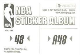 2010-11 Panini Stickers #48 Toronto Raptors Logo Back