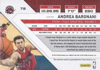 2010-11 Panini Threads - Jerseys #79 Andrea Bargnani Back