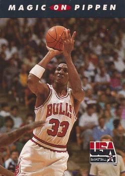 1992 SkyBox USA #108 Magic on Pippen Front