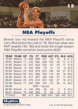 1992 SkyBox USA #15 Larry Bird Back