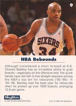 1992 SkyBox USA #9 Charles Barkley Back
