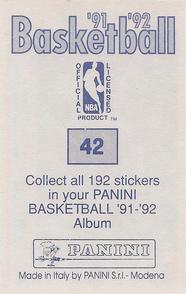 1991-92 Panini Stickers #42 Shawn Kemp Back