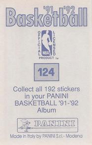 1991-92 Panini Stickers #124 Danny Ferry Back