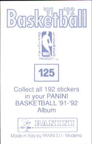1991-92 Panini Stickers #125 Isiah Thomas Back