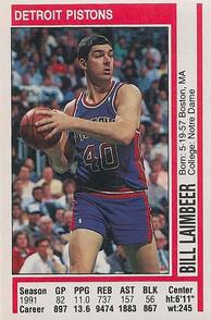 1991-92 Panini Stickers #127 Bill Laimbeer Front