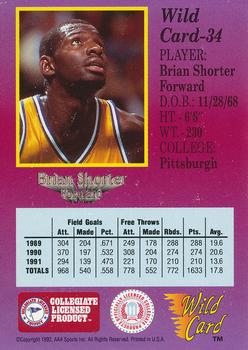 1991-92 Wild Card #34 Brian Shorter Back
