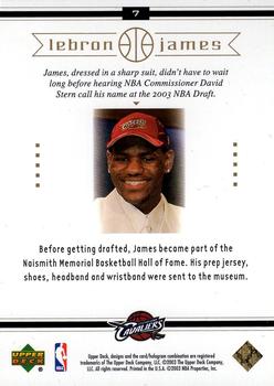 2003 Upper Deck LeBron James Box Set #7 LeBron James Back