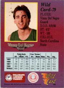 1991-92 Wild Card - 1000 Stripe #79 Vinny Del Negro Back