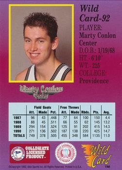 1991-92 Wild Card - 10 Stripe #92 Marty Conlon Back