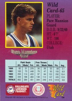 1991-92 Wild Card - 20 Stripe #65 Pace Mannion Back