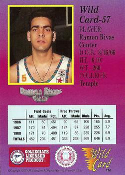1991-92 Wild Card - 50 Stripe #57 Ramon Rivas Back
