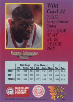 1991-92 Wild Card - 5 Stripe #24 Larry Johnson Back